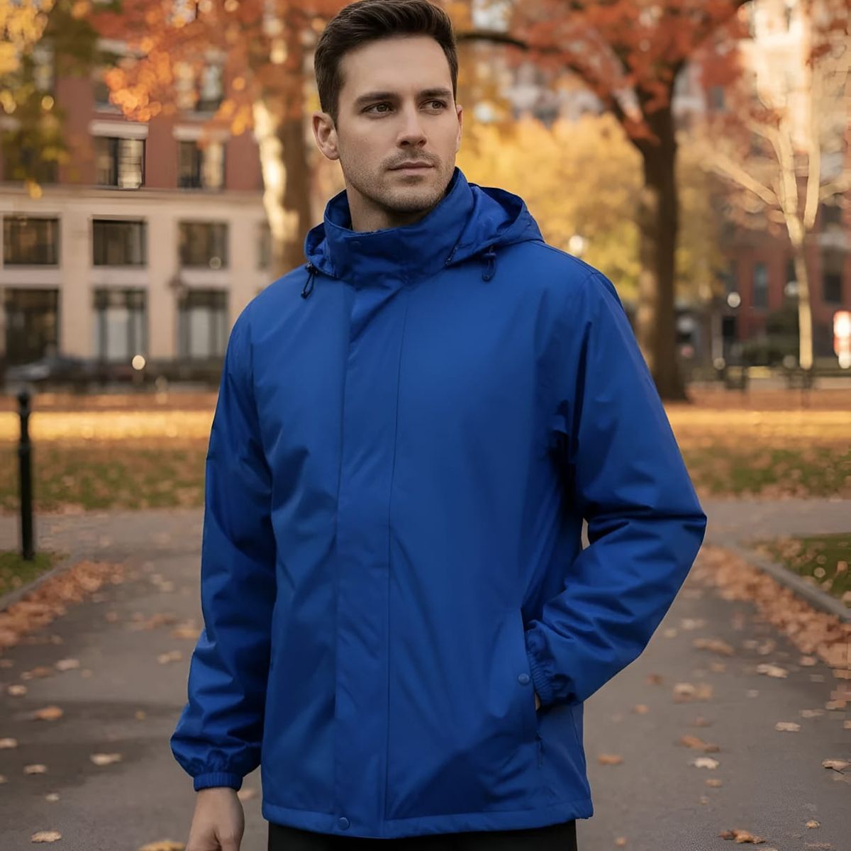 BLUE MOUNTAIN - Chaqueta Corta Viento Hombre Termica Impermeable upf50