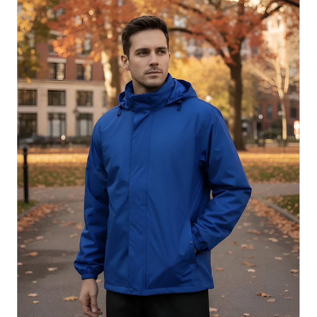 BLUE MOUNTAIN - Chaqueta Corta Viento Hombre Termica Impermeable upf50