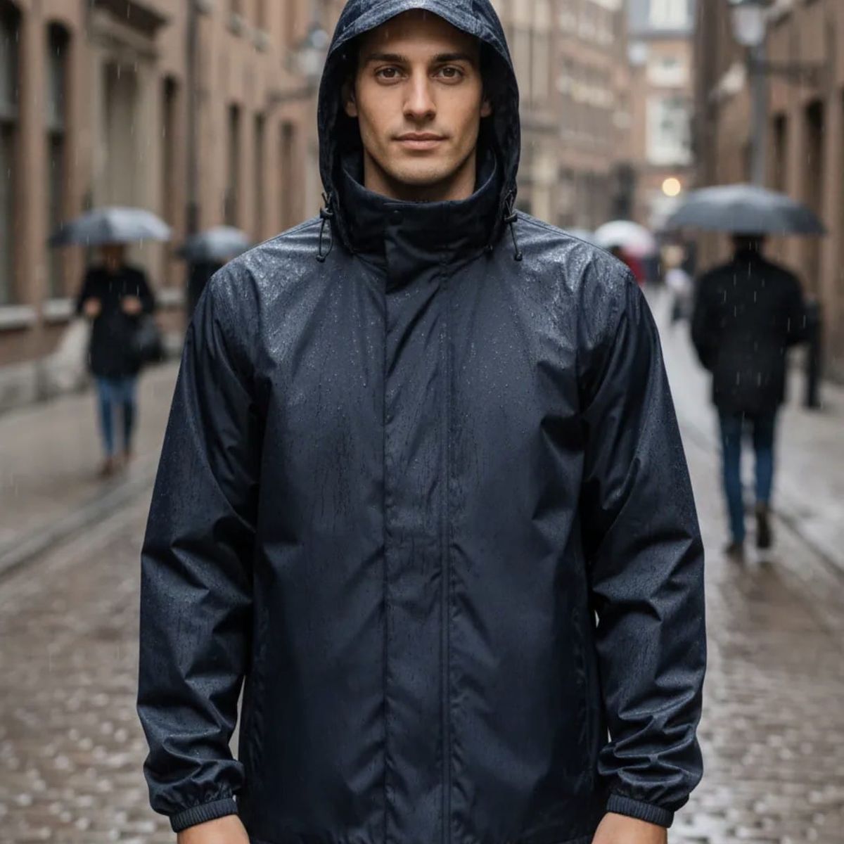 BLUE MOUNTAIN - Chaqueta Corta Viento Hombre Termica Impermeable upf50