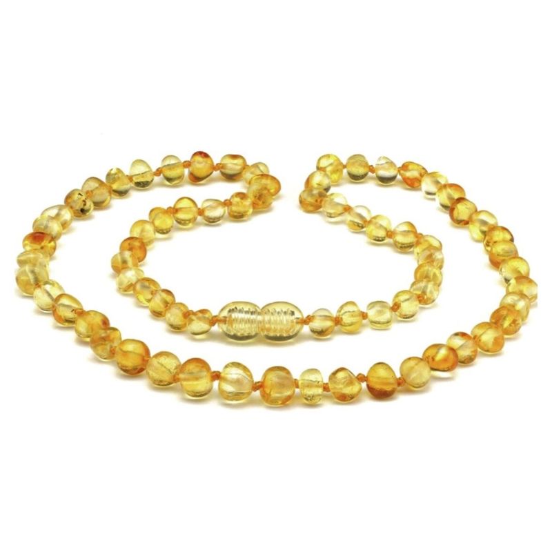 KOSLEEPING - Collar de ámbar adulto miel pulido Amber