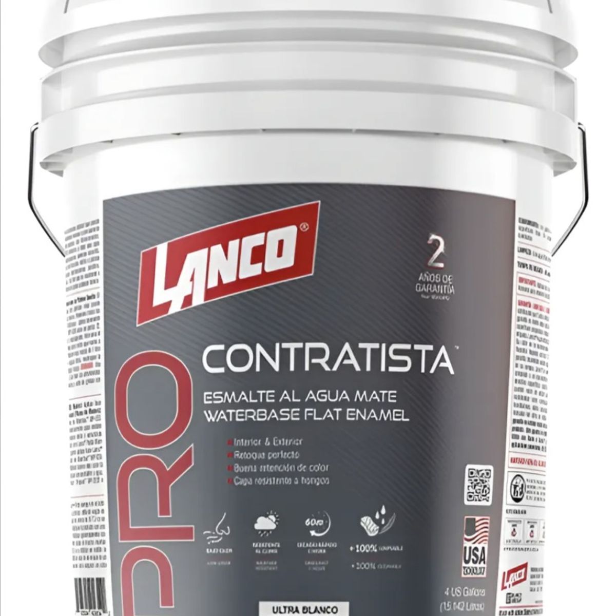 LANCO - Esmalte Al Agua Pro Contratista Tineta (15.1) Blanco Lanco 4 gl