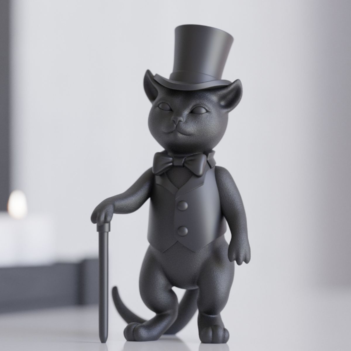GENERICO - Figura Decoración- Escultura Gato Elegante