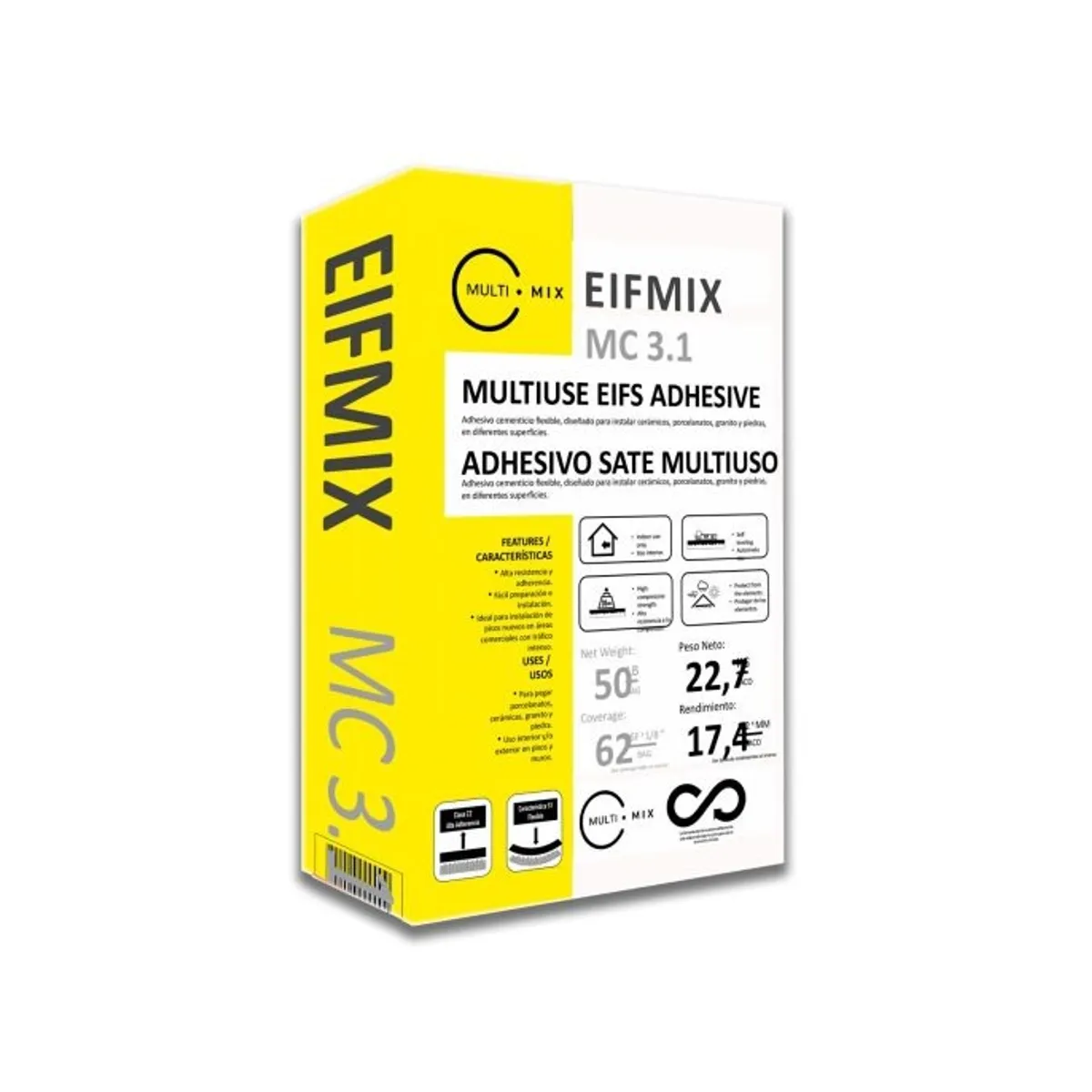 MULTIMIX - PACK 10 UNIDADES MORTERO ADHESIVO EIFS MULTICOAT 3.1 SACO 25 Kg