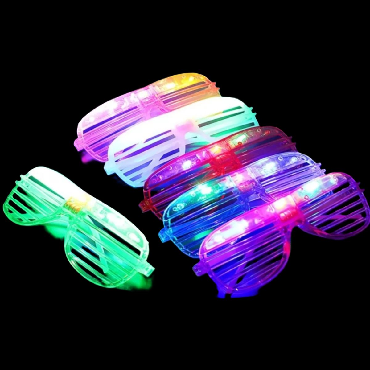 GENERICO - Pack 12 Lentes Anteojos Con Luz Led Cotillón Fiesta Colores  Variados