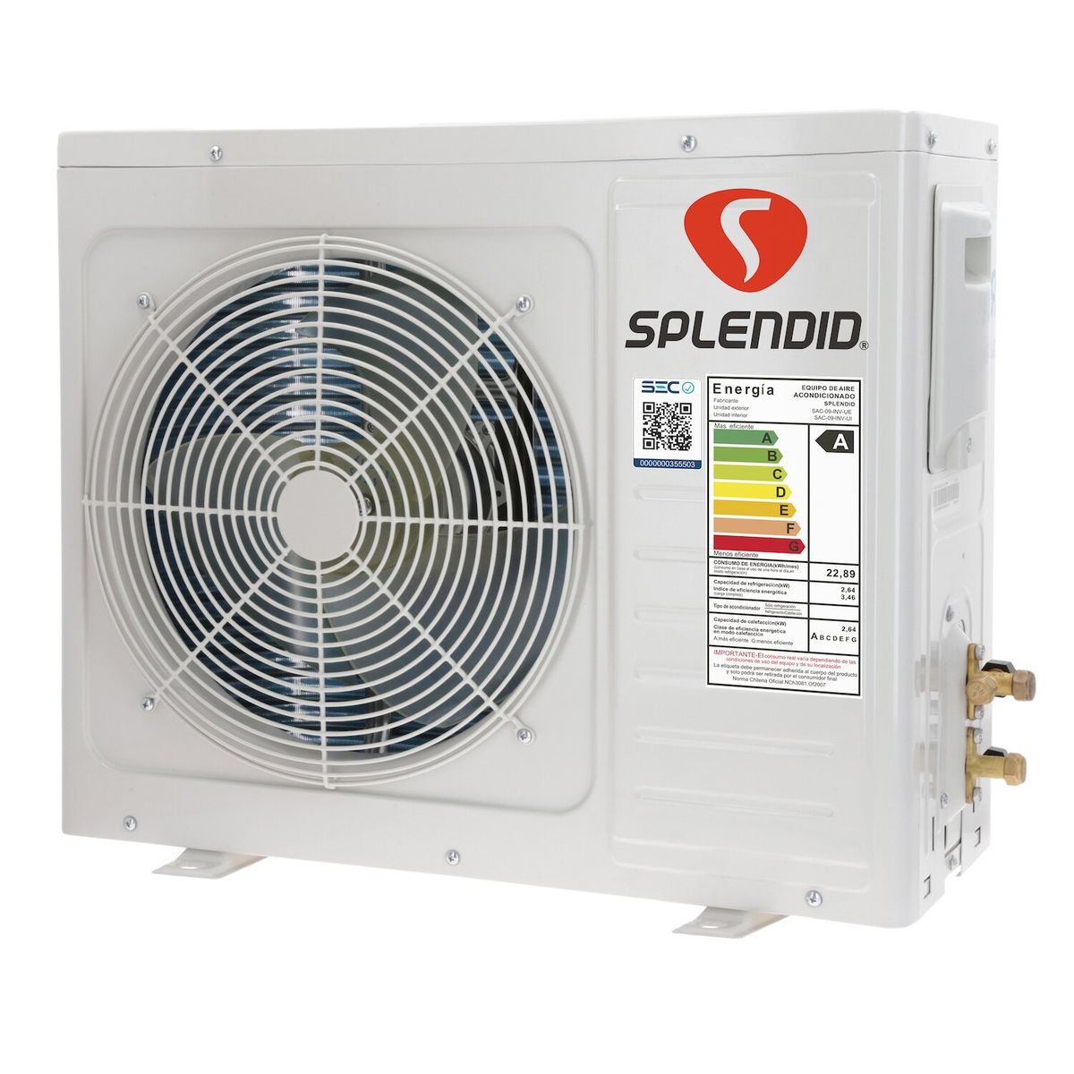 SPLENDID - Aire Acondicionado Split 9000 BTU ON/OFF WIFI