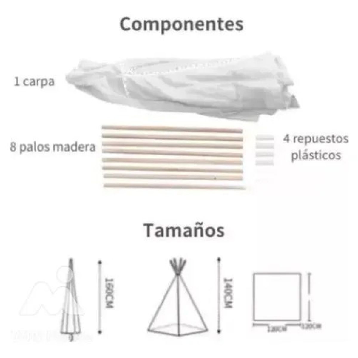 GENERICO - Carpa Tipi Pieza De Niños Para Decoraciones Y Juguetes Rosa
