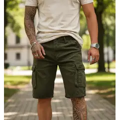 BLUE MOUNTAIN - Shorts cargo para hombre múltiple bolsillos Outdoor
