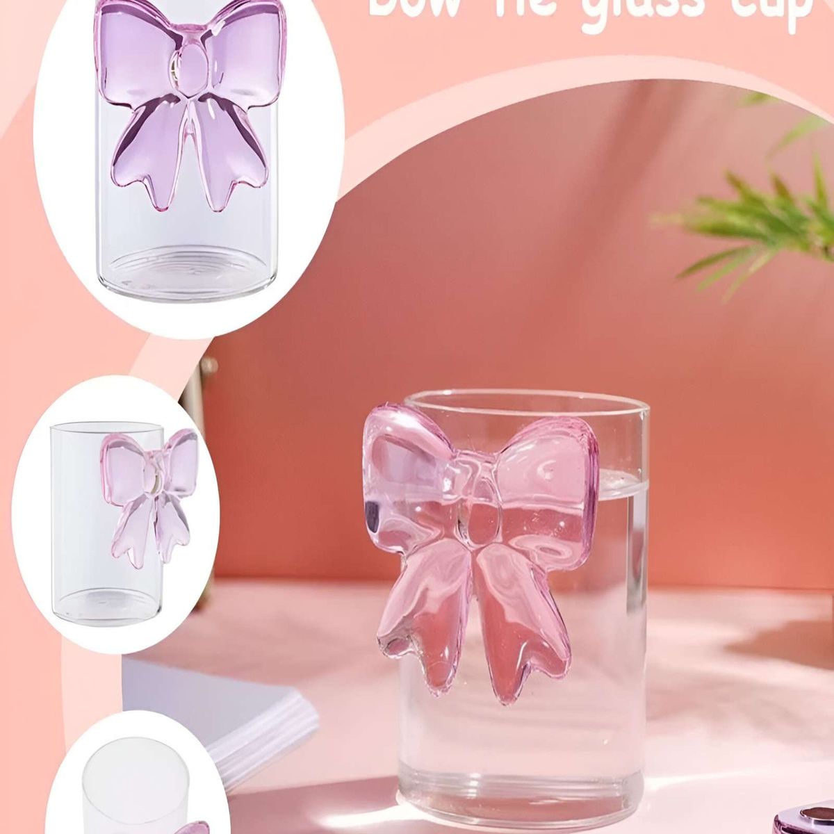 GENERICO - Set de 4 Vasos de Cristal con Lazo