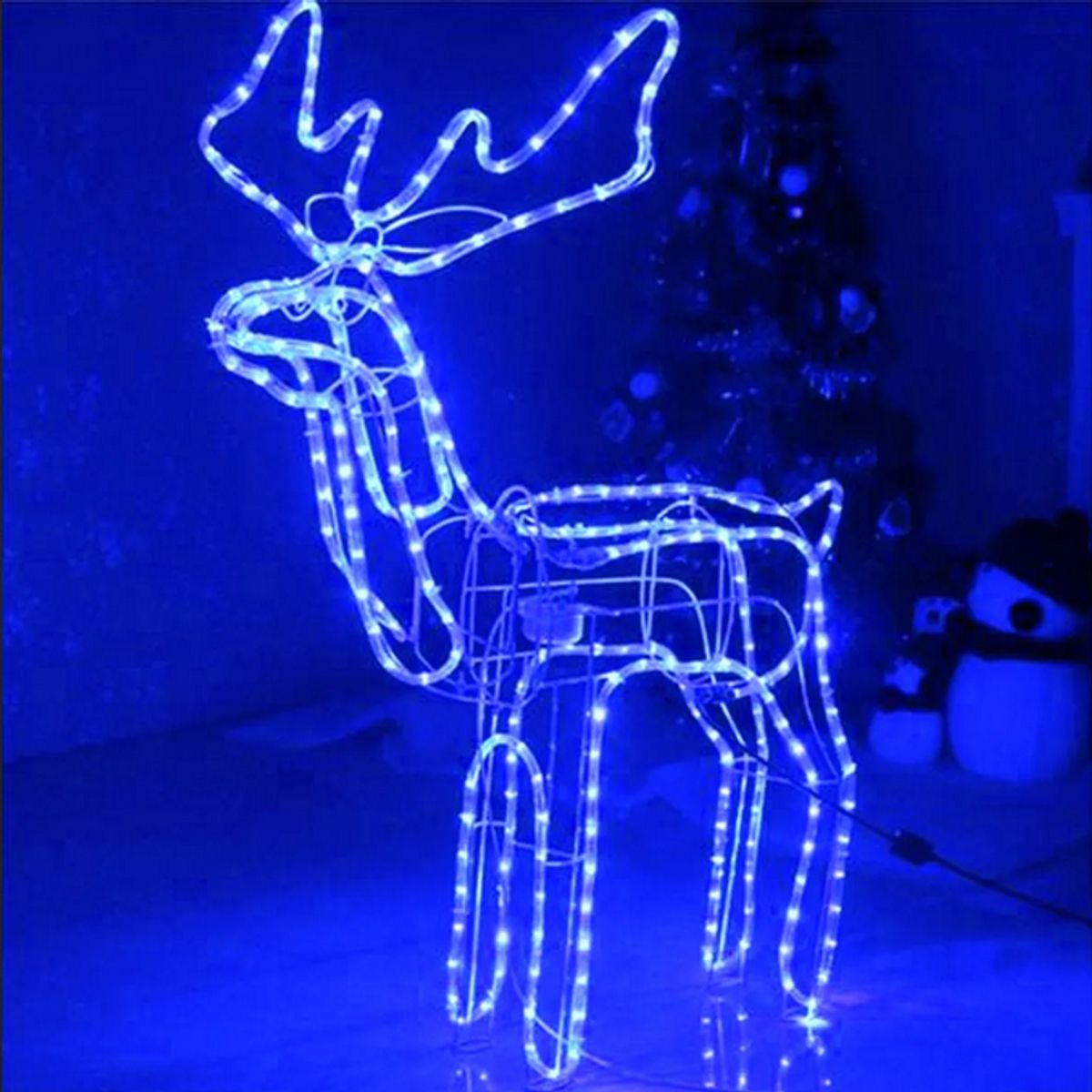 GENERICO - Reno Navideño Con Luz Led Solar 120cm Navidad Decorativo Azul
