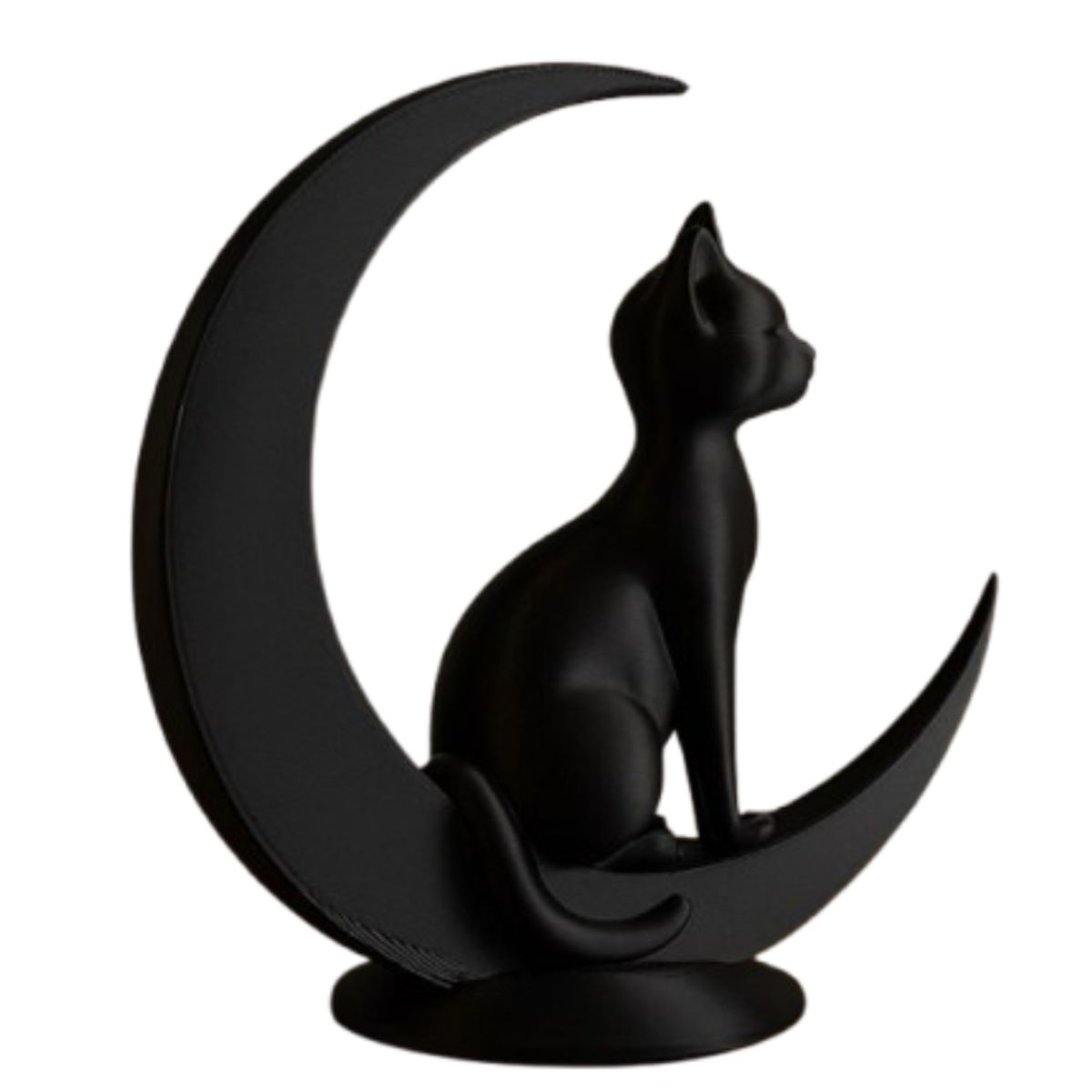 GENERICO - Figura Decoración- Escultura Gato Sentado en la Luna