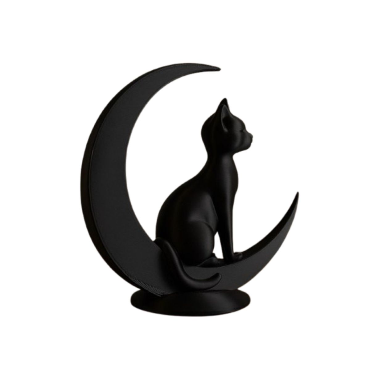 GENERICO - Figura Decoración- Escultura Gato Sentado en la Luna