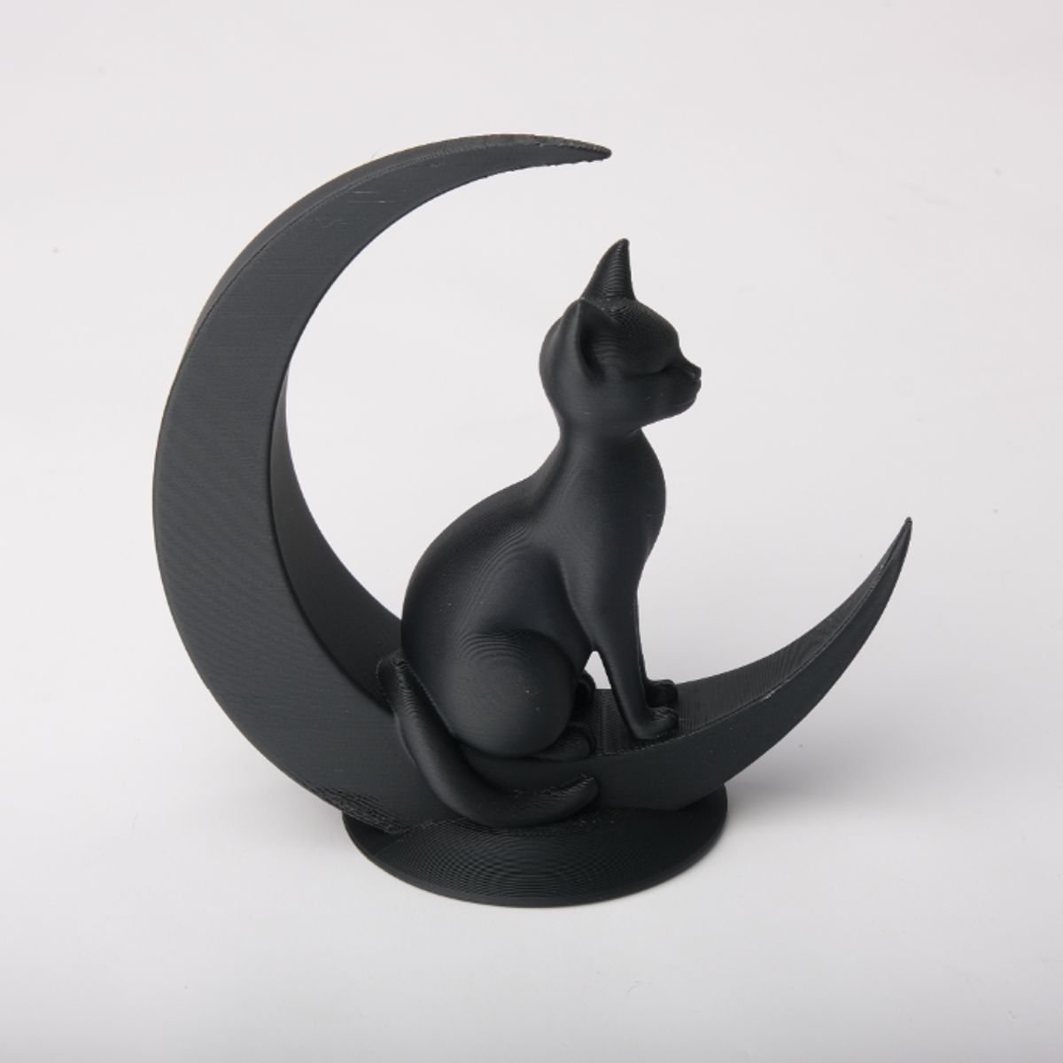 GENERICO - Figura Decoración- Escultura Gato Sentado en la Luna