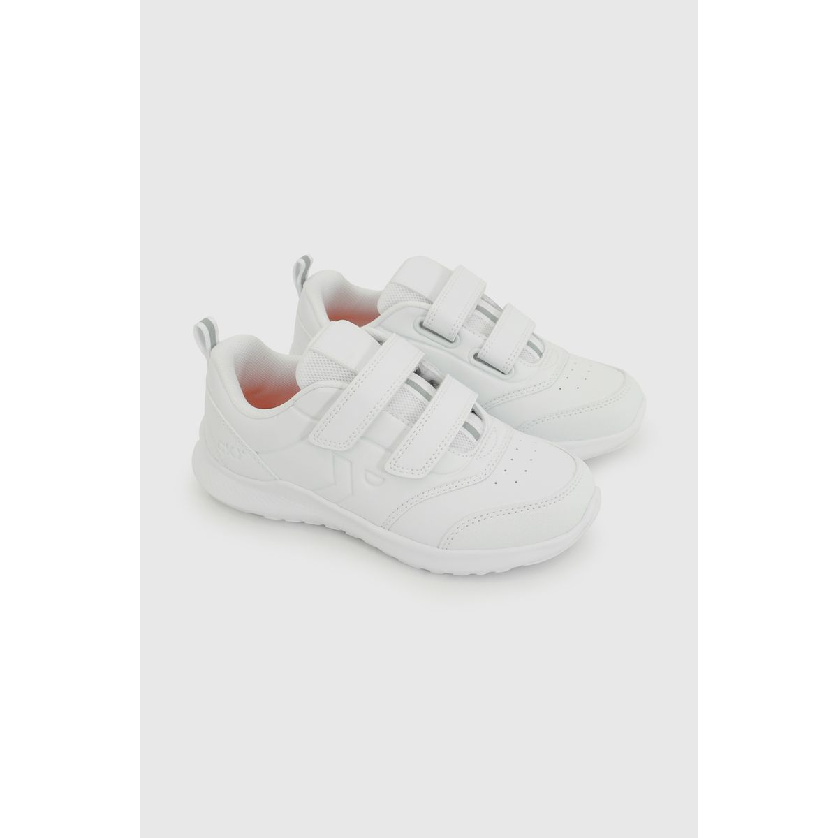 COLLOKY - Zapatilla Escolar Deportiva Unisex Blanca con Velcros y Suela Phylon