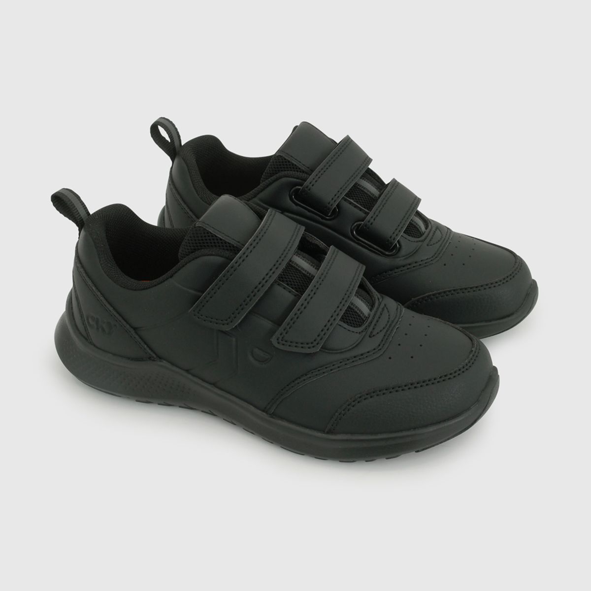COLLOKY - Zapatilla Escolar Deportiva Unisex Negra con Velcros y Suela Phylon