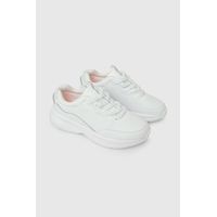 Zapatilla Escolar Deportiva Unisex Blanca con Cordones y Suela Phylon
