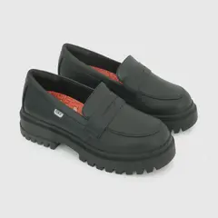 COLLOKY - Zapato Escolar Negro con Plantilla de Cuero con Memory Foam