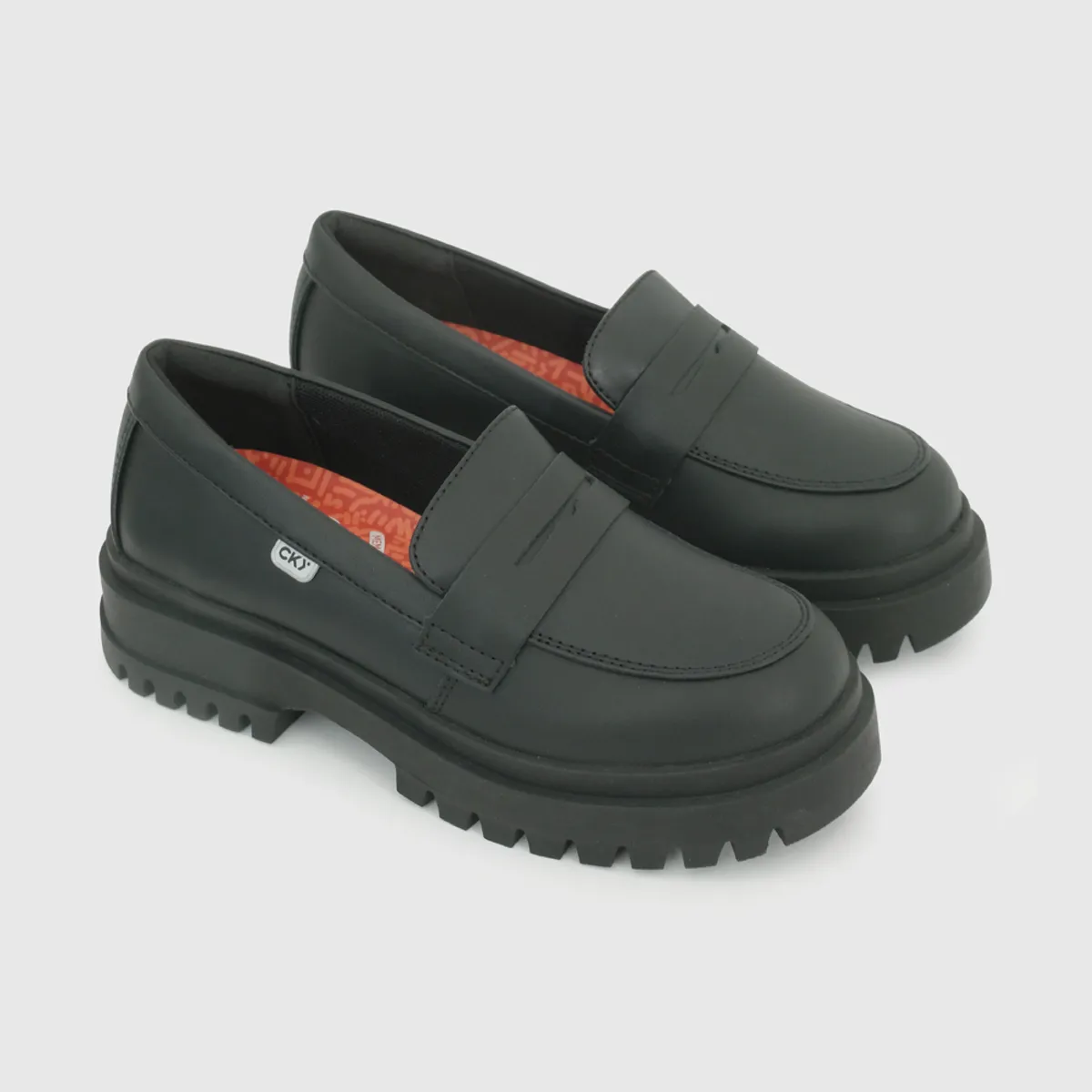 COLLOKY - Zapato Escolar Negro con Plantilla de Cuero con Memory Foam