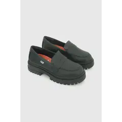COLLOKY - Zapato Escolar Negro con Plantilla de Cuero con Memory Foam
