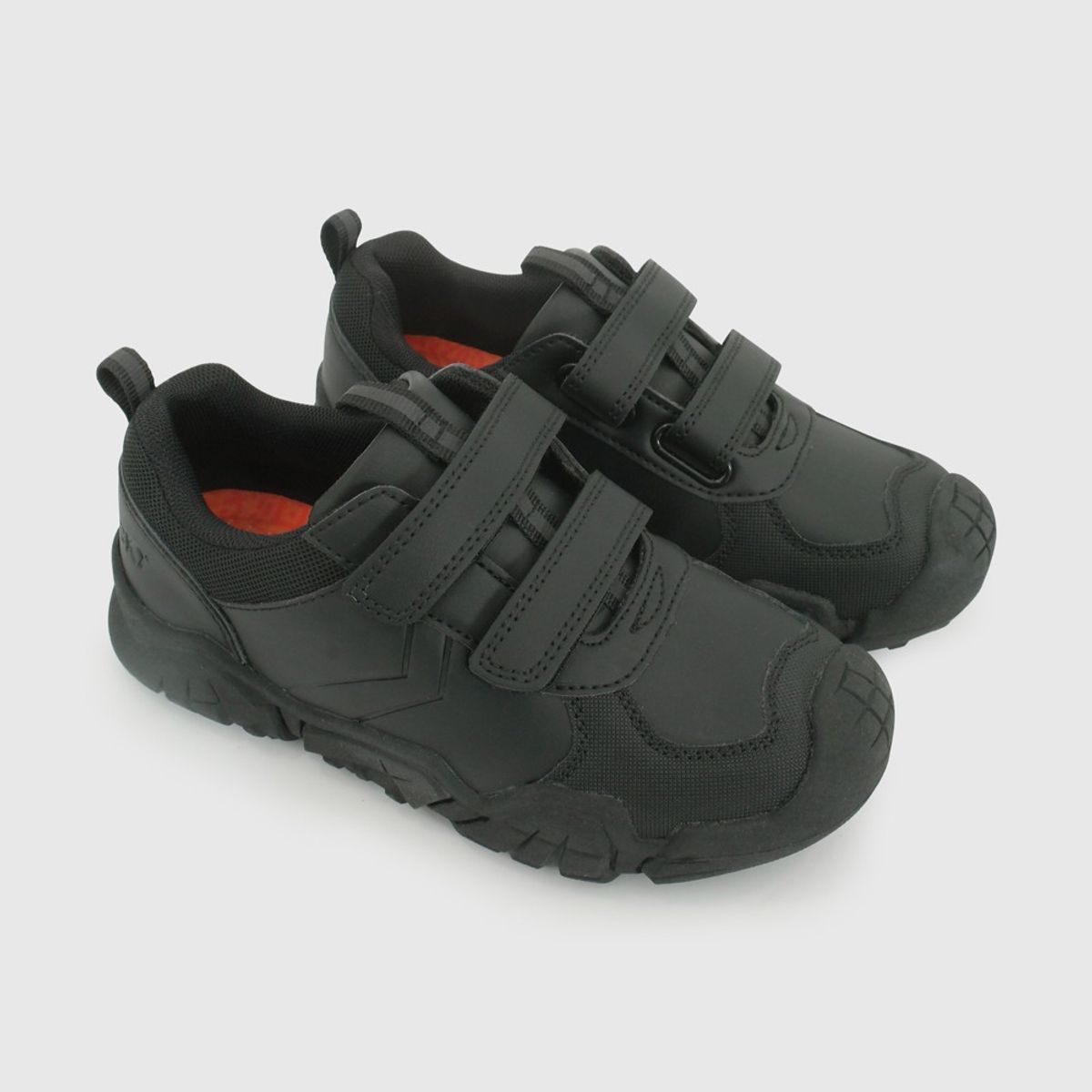 COLLOKY - Zapato Escolar de niño Negro con Velcros y Suela Antideslizante