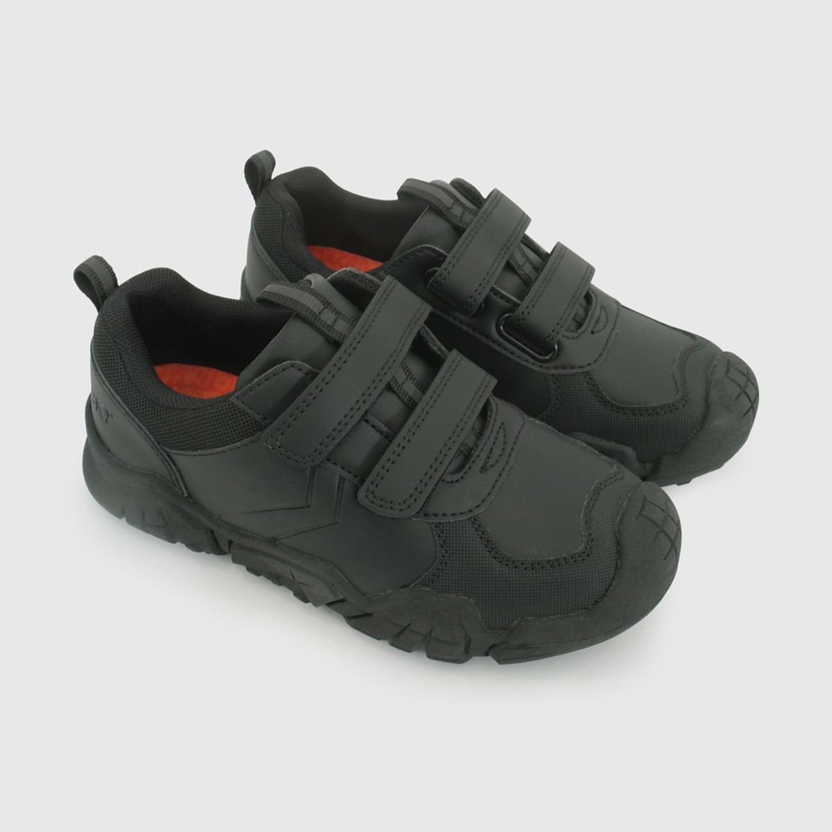 COLLOKY - Zapato Escolar de niño Negro con Velcros y Suela Antideslizante