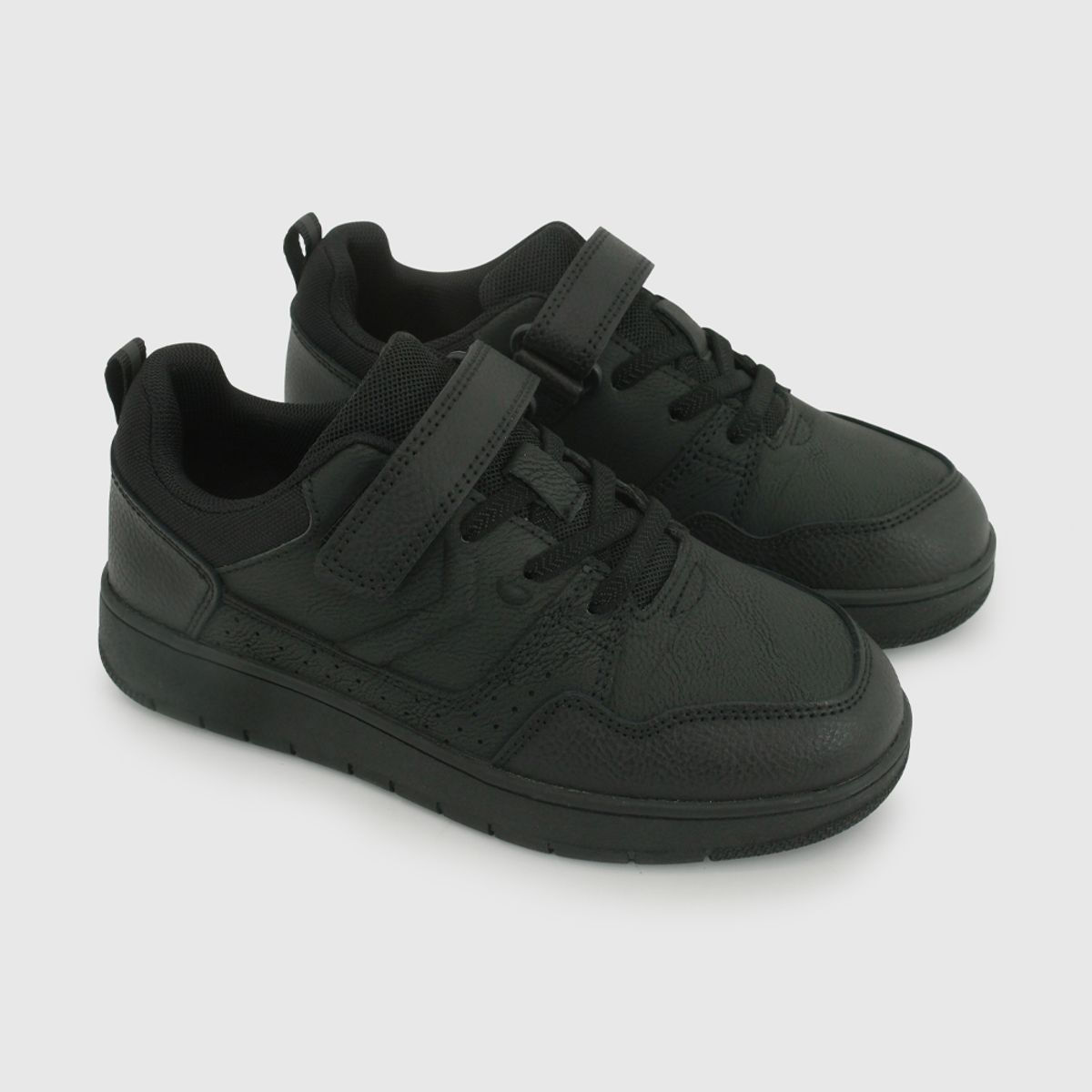 COLLOKY - Zapatilla Escolar Negra con Velcro Elástico y Plantilla de Memory Foam