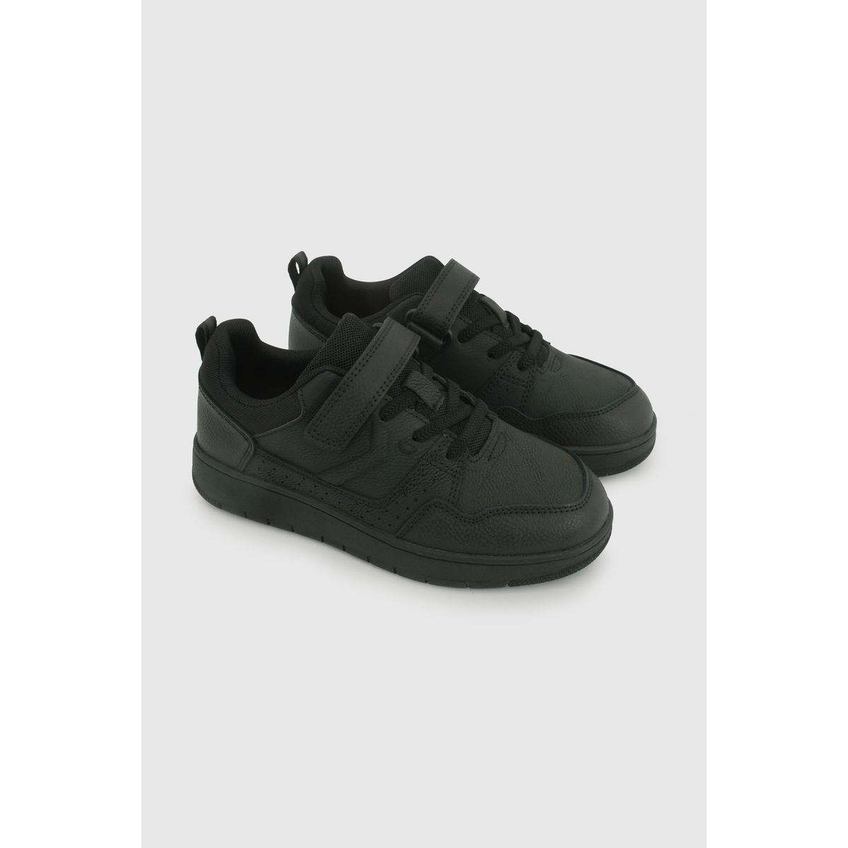 COLLOKY - Zapatilla Escolar Negra con Velcro Elástico y Plantilla de Memory Foam