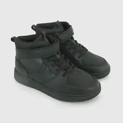 COLLOKY - Zapatilla Escolar Negra con Velcro Elástico y Plantilla de Memory Foam
