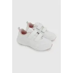 COLLOKY - Zapatilla Escolar Deportiva de niña Blanca con Velcros y Suela Phylon
