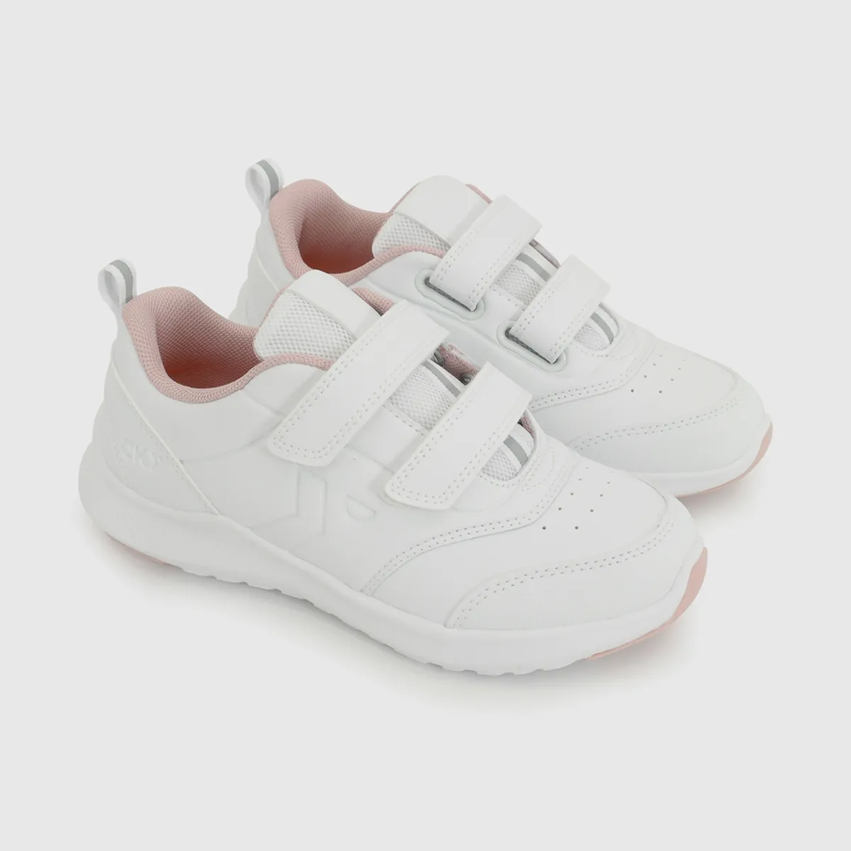 COLLOKY - Zapatilla Escolar Deportiva de niña Blanca con Velcros y Suela Phylon