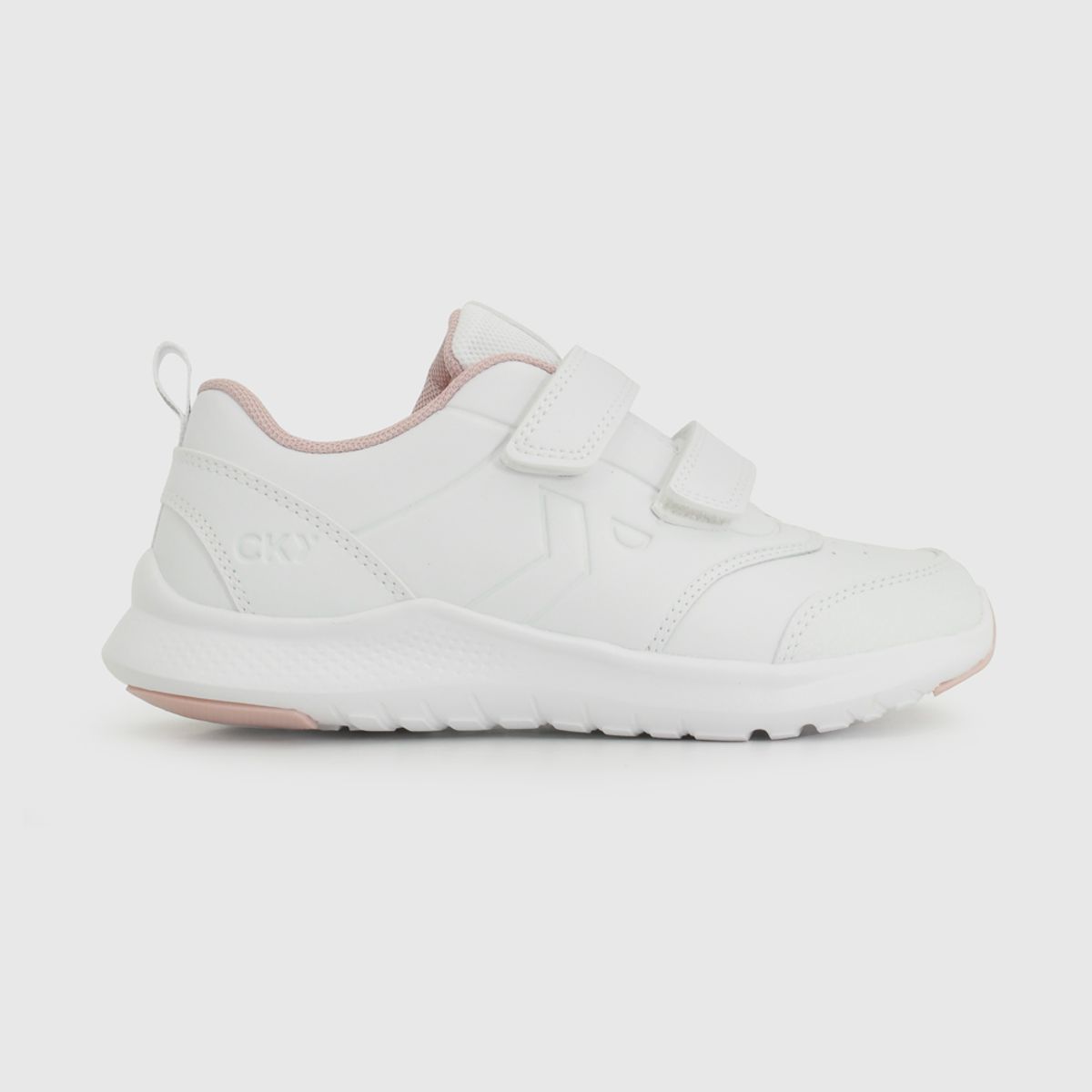 COLLOKY - Zapatilla Escolar Deportiva de niña Blanca con Velcros y Suela Phylon