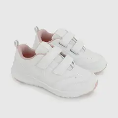 COLLOKY - Zapato Escolar de Niña Blanco con Velcro