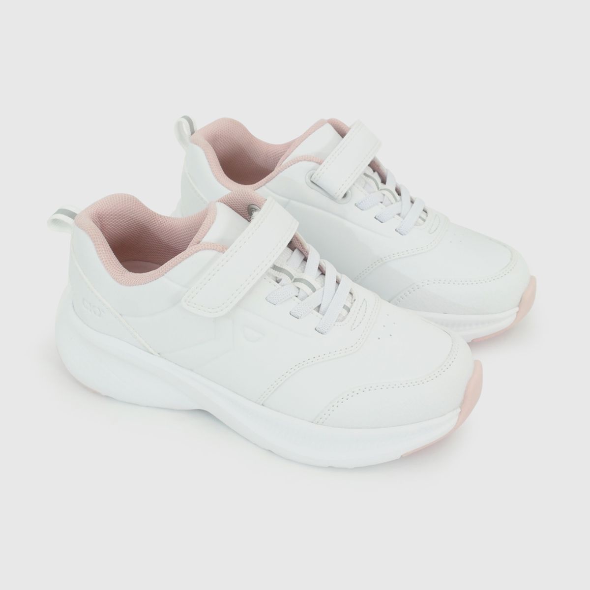 COLLOKY - Zapatilla Escolar Deportiva Blanca con Velcro Elástico