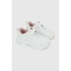 COLLOKY - Zapatilla Escolar Deportiva Blanca con Velcro Elástico