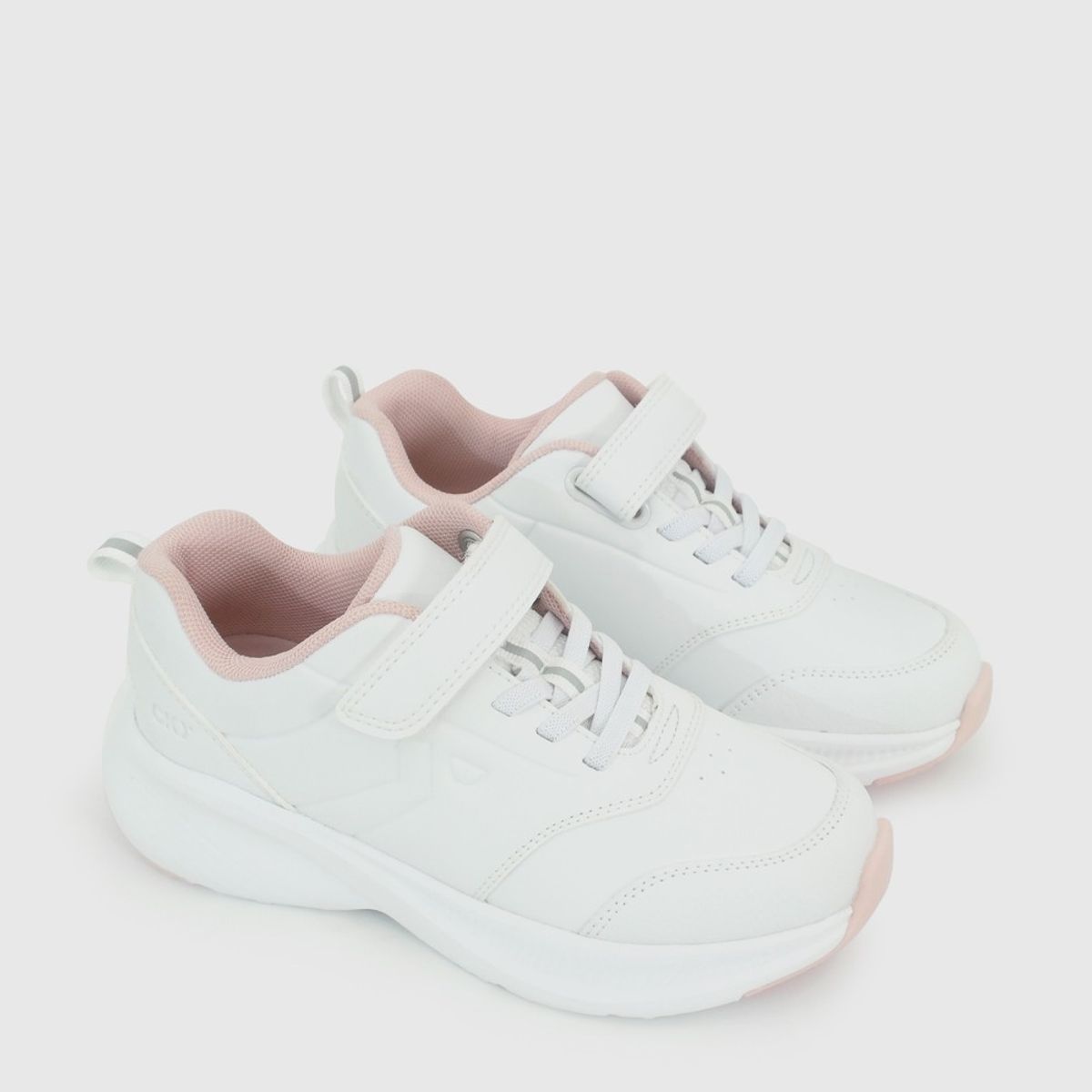 COLLOKY - Zapatilla Escolar Deportiva Blanca con Velcro Elástico