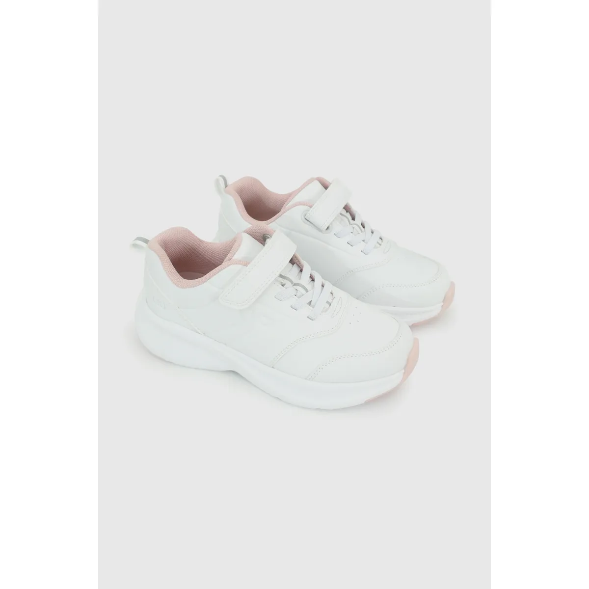 COLLOKY - Zapatilla Escolar Deportiva Blanca con Velcro Elástico