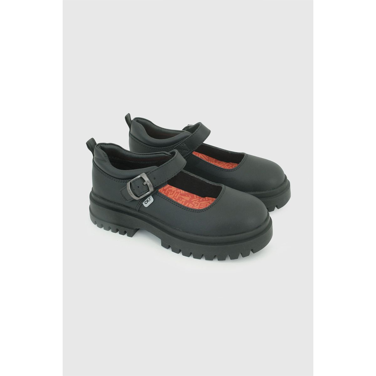 COLLOKY - Zapato Escolar Negro con Hebilla y Suela Antideslizante