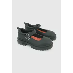 COLLOKY - Zapato Escolar Negro con Hebilla y Suela Antideslizante