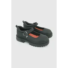 COLLOKY - Zapato Escolar Negro con Hebilla y Suela Antideslizante