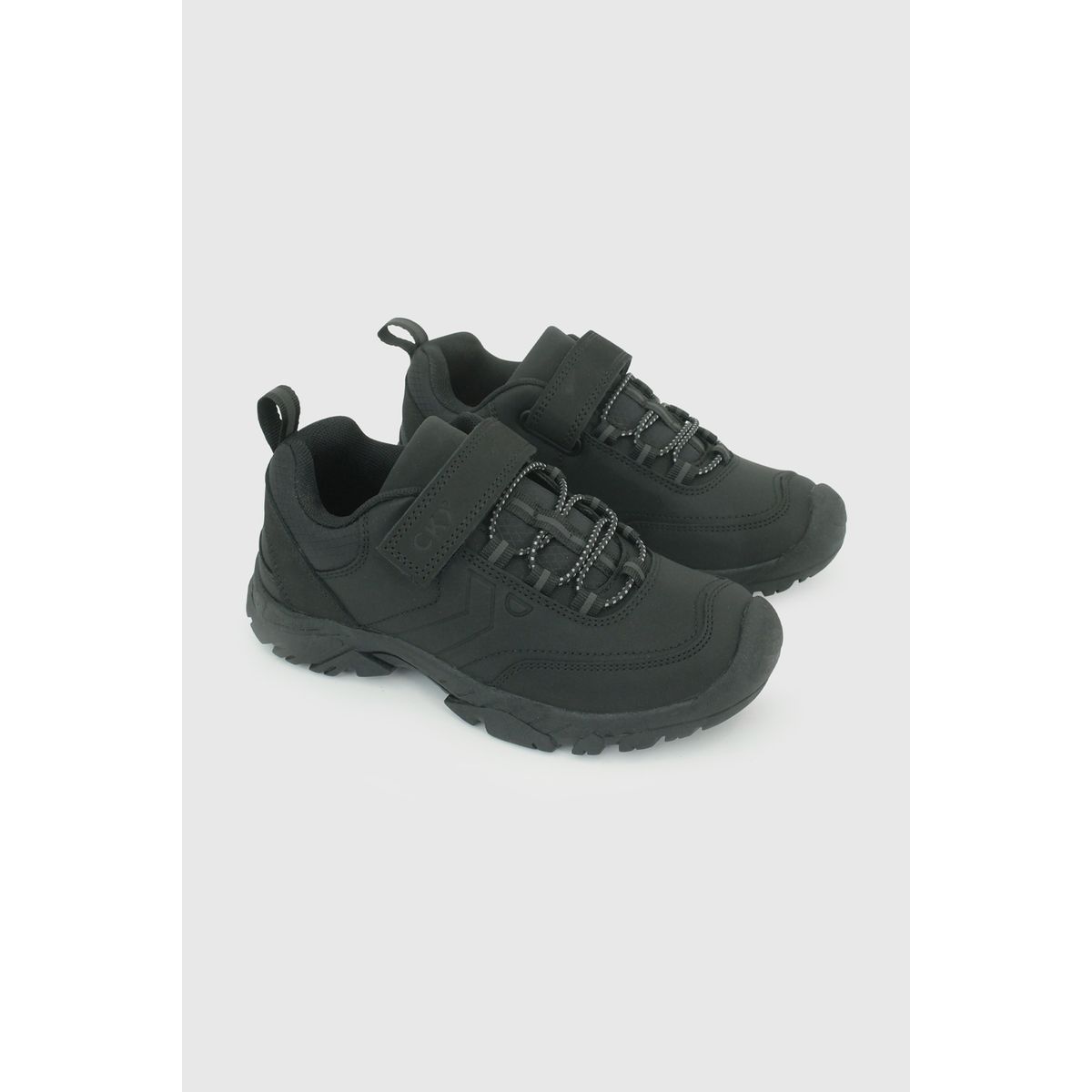 COLLOKY - Zapato Escolar Negro con Velcro Elástico y Piezas Reflectantes