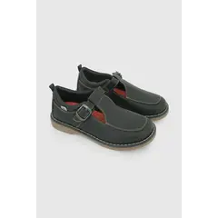 COLLOKY - Zapato Escolar Negro con Hebilla y Piezas Reflectantes