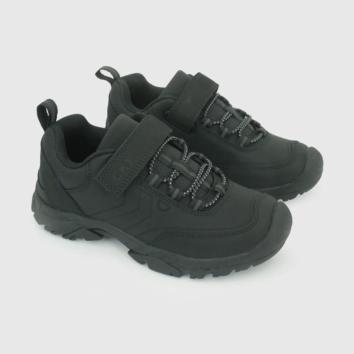 COLLOKY - Zapato Escolar Negro con Velcro Elástico y Piezas Reflectantes