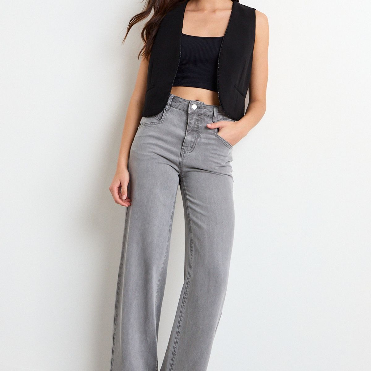 IO - Jeans Liso Mujer Gris Io