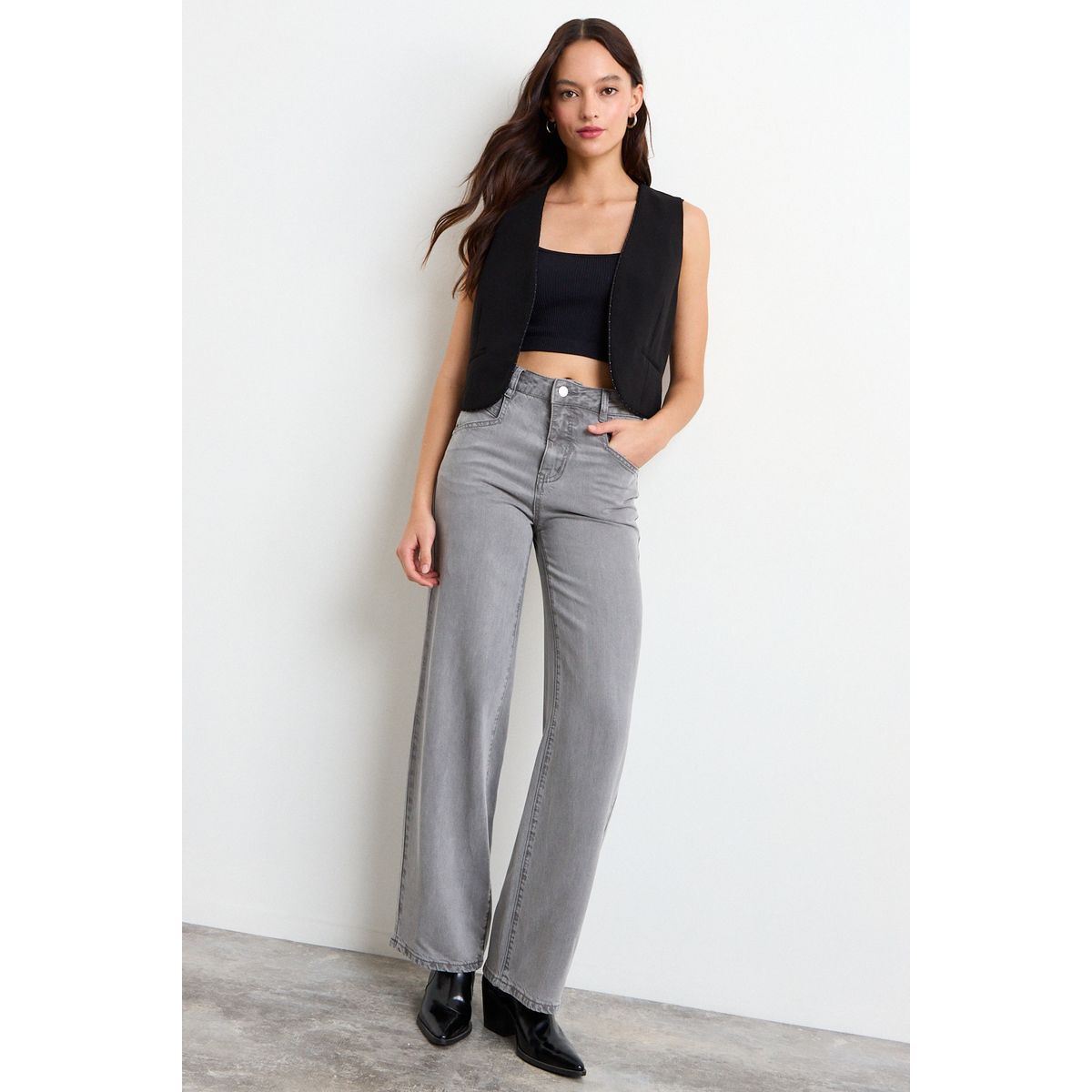 IO - Jeans Liso Mujer Gris Io