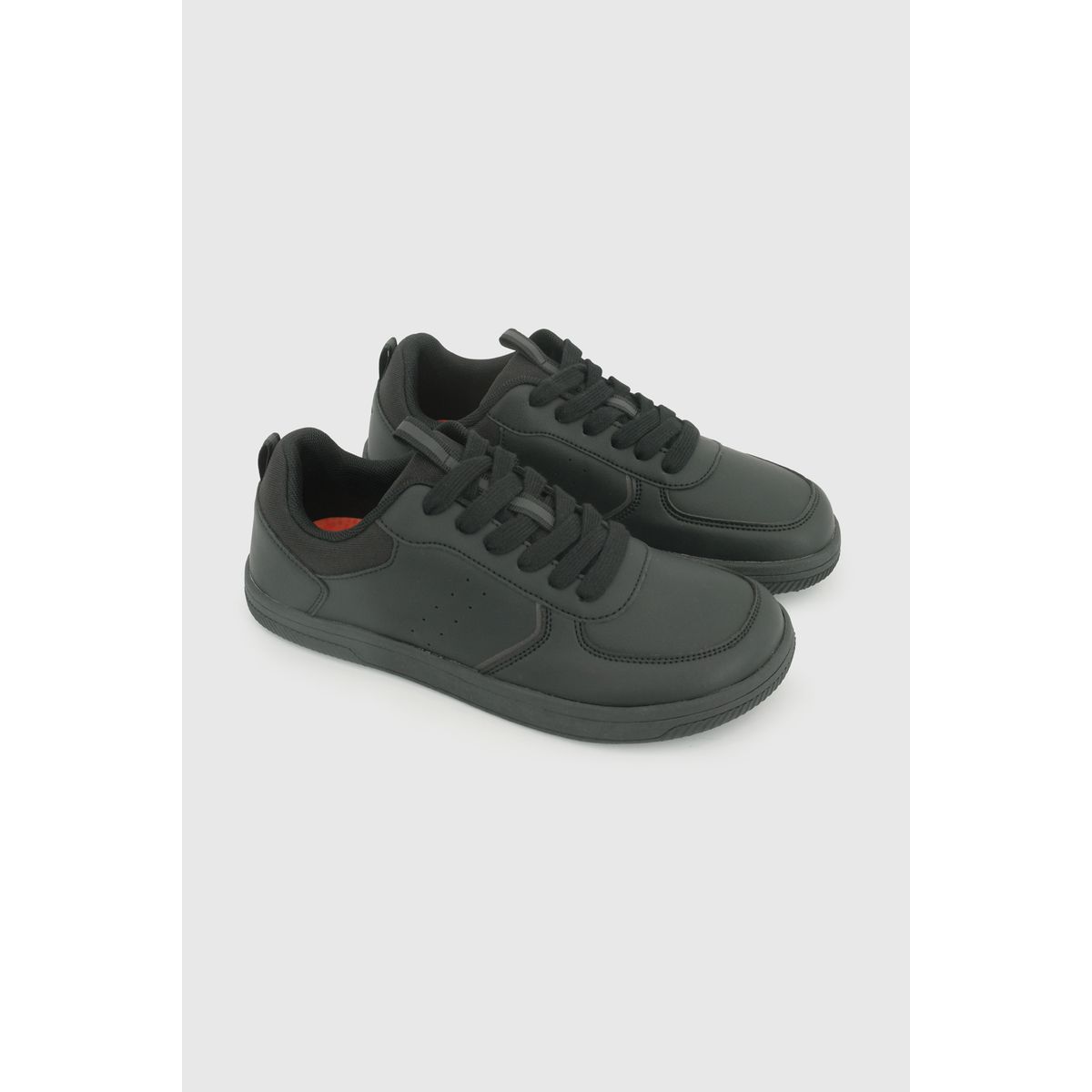 COLLOKY - Zapatilla Escolar Negra con Cordones Reflectantes y Suela Antideslizante