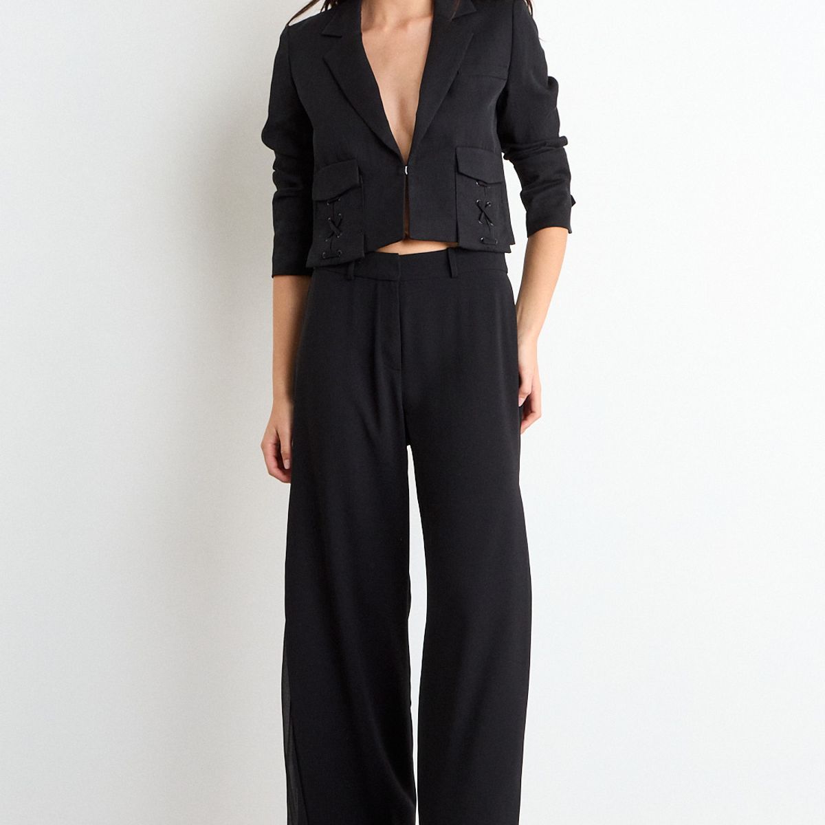 IO - Pantalon Liso Mujer Negro Io