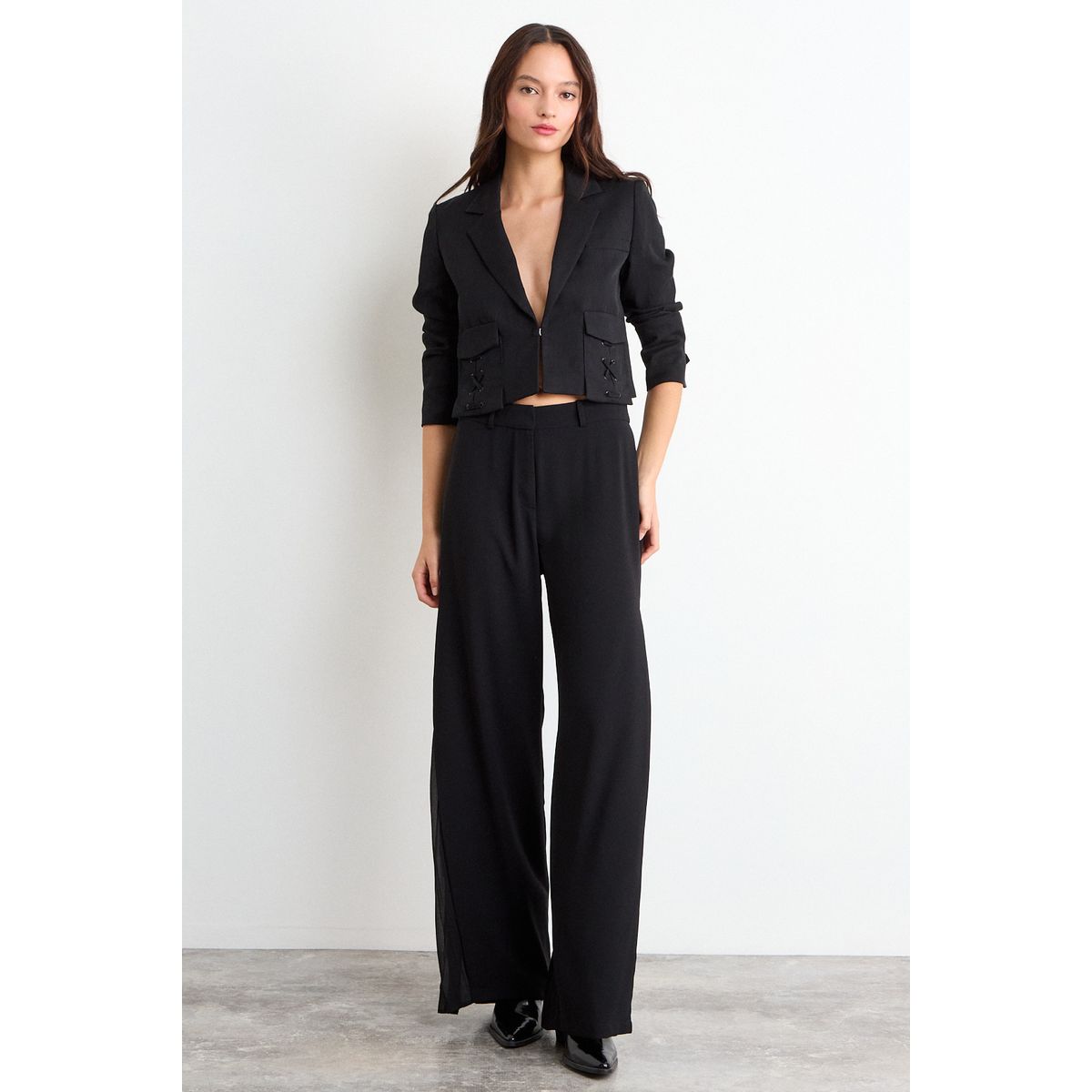 IO - Pantalon Liso Mujer Negro Io