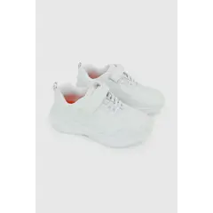 COLLOKY - Zapatilla Escolar Deportiva Unisex Blanca con Velcro Elástico