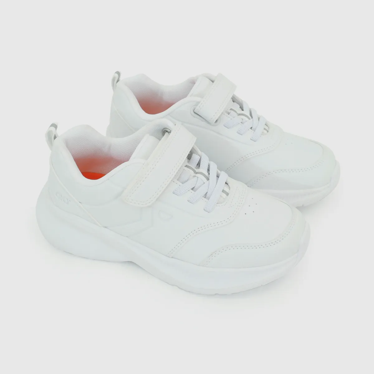 COLLOKY - Zapatilla Escolar Deportiva Unisex Blanca con Velcro Elástico