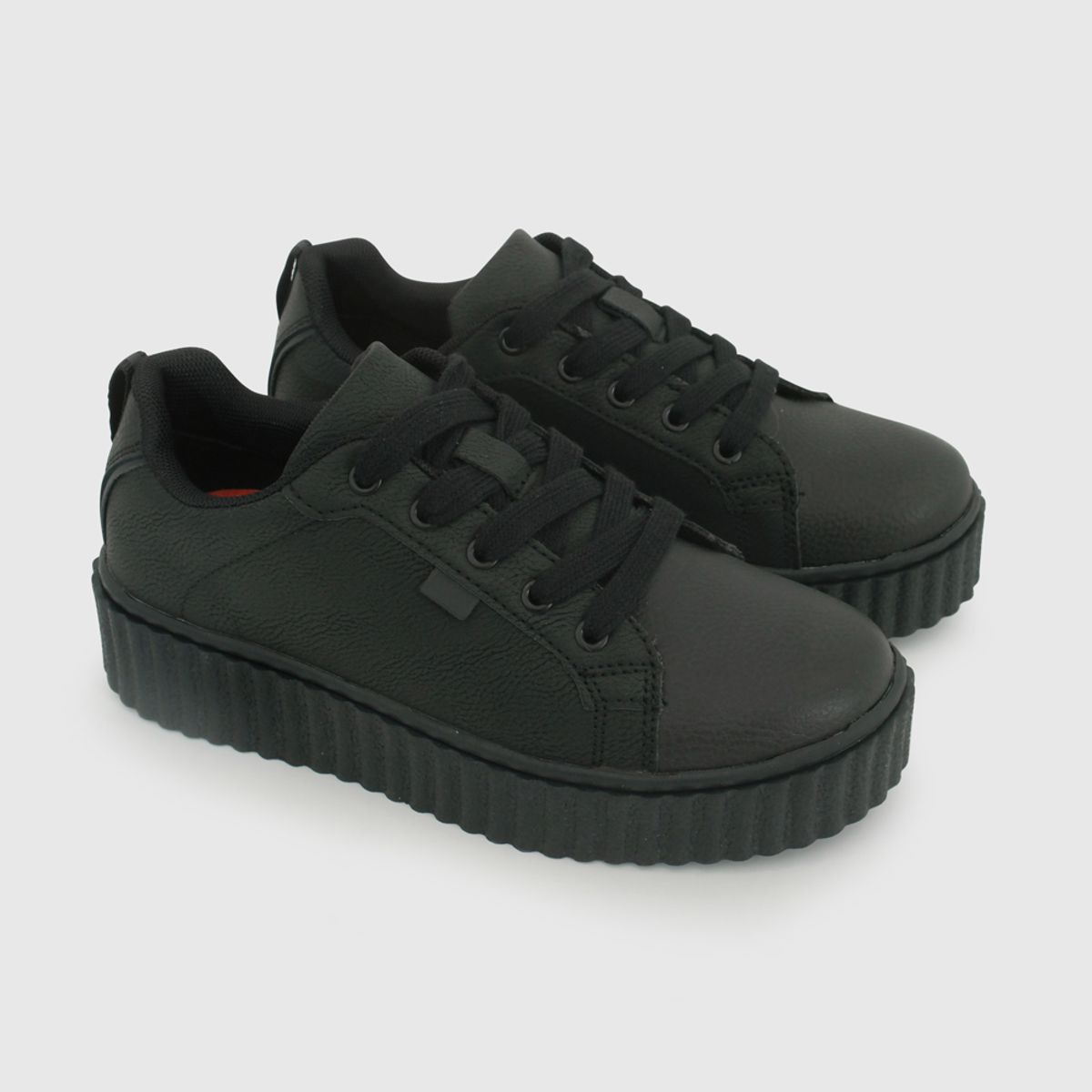 COLLOKY - Zapatilla Escolar Negra con Cordones y Piezas Reflectantes