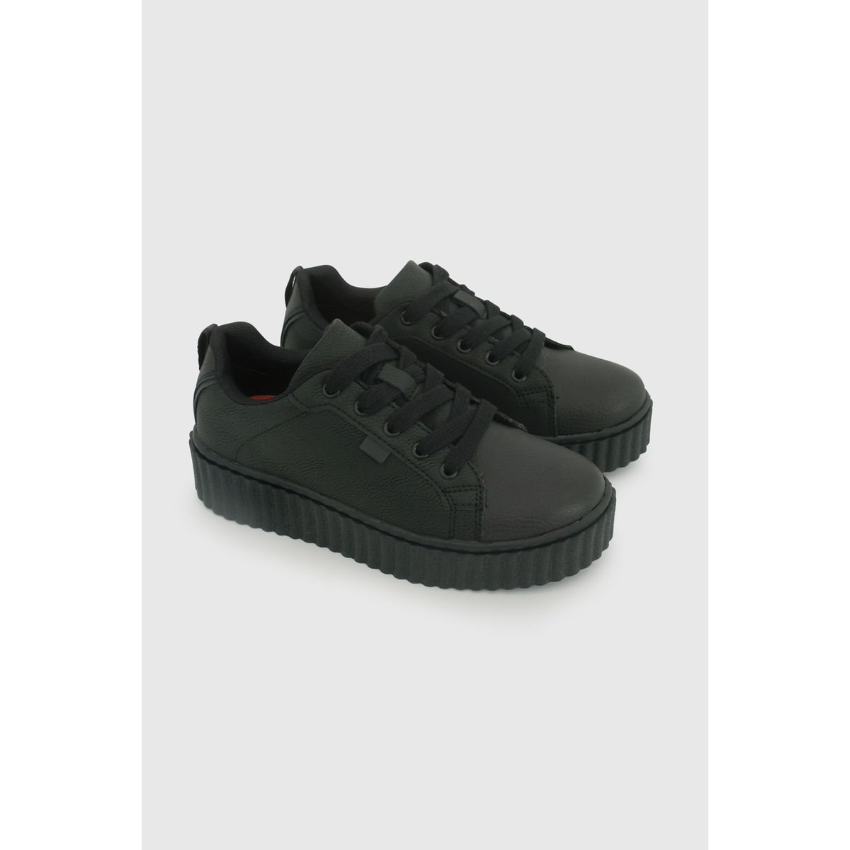 COLLOKY - Zapatilla Escolar Negra con Cordones y Piezas Reflectantes